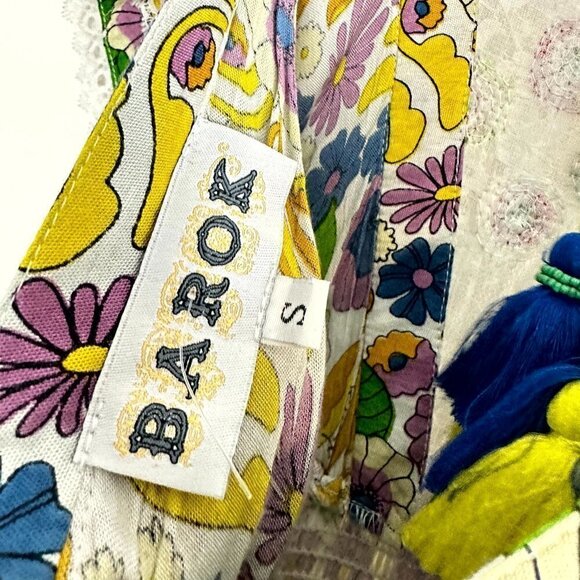 BAROK Paris Floral Ruffle Dress in White Size Small - Picture 4 of 9